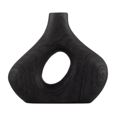 Black Wood Loop Vase
