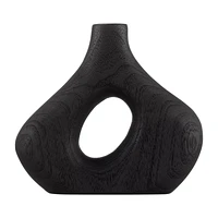 Black Wood Loop Vase