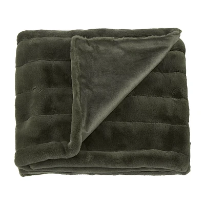 Green Cougar Faux Fur Throw