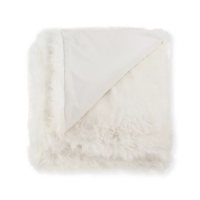 White Logan Faux Fur Throw