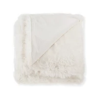 White Logan Faux Fur Throw