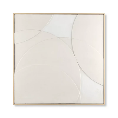 Abstract Tone-on-Tone Circles Framed Art