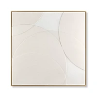Abstract Tone-on-Tone Circles Framed Art