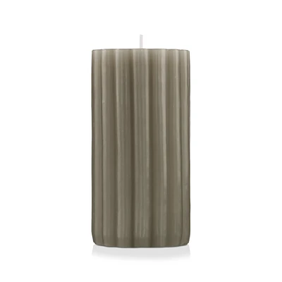 Ribbed Pillar Candle