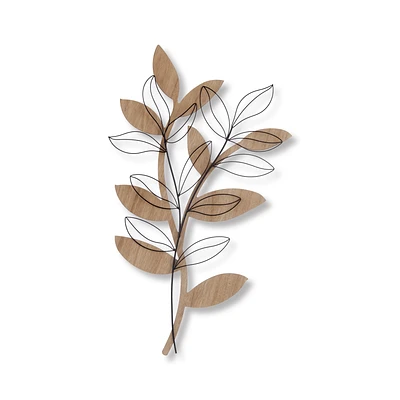 Wire Stems on Wood Wall Art
