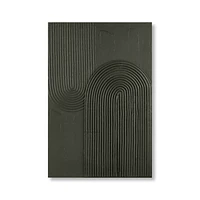 Green Lines Oil Painted Canvas