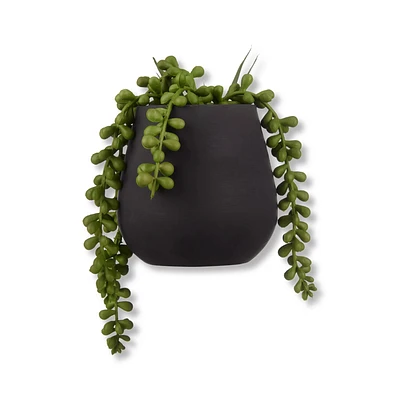 Artificial Plant in Black Ceramic Pot