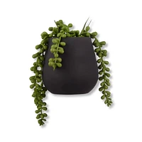 Artificial Plant in Black Ceramic Pot