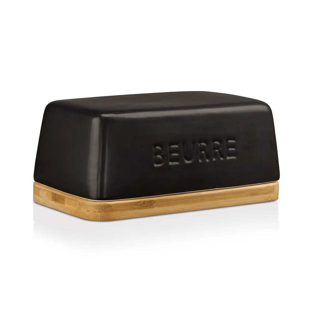 Ceramic & Wood Butter Dish