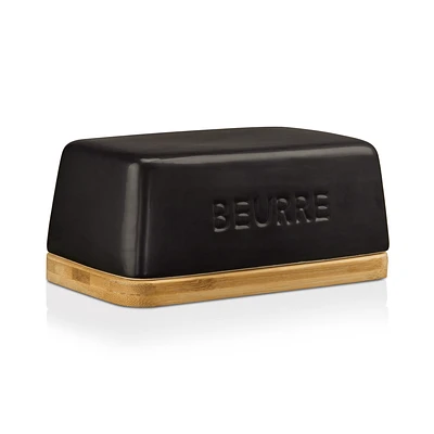 Ceramic & Wood Butter Dish