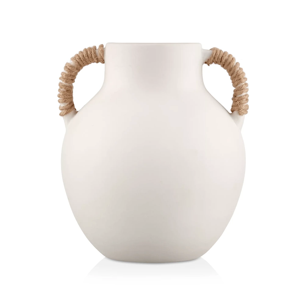 Ceramic Table Vase with Rope on Handles