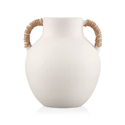 Ceramic Table Vase with Rope on Handles