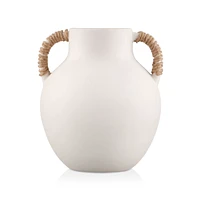 Ceramic Table Vase with Rope on Handles