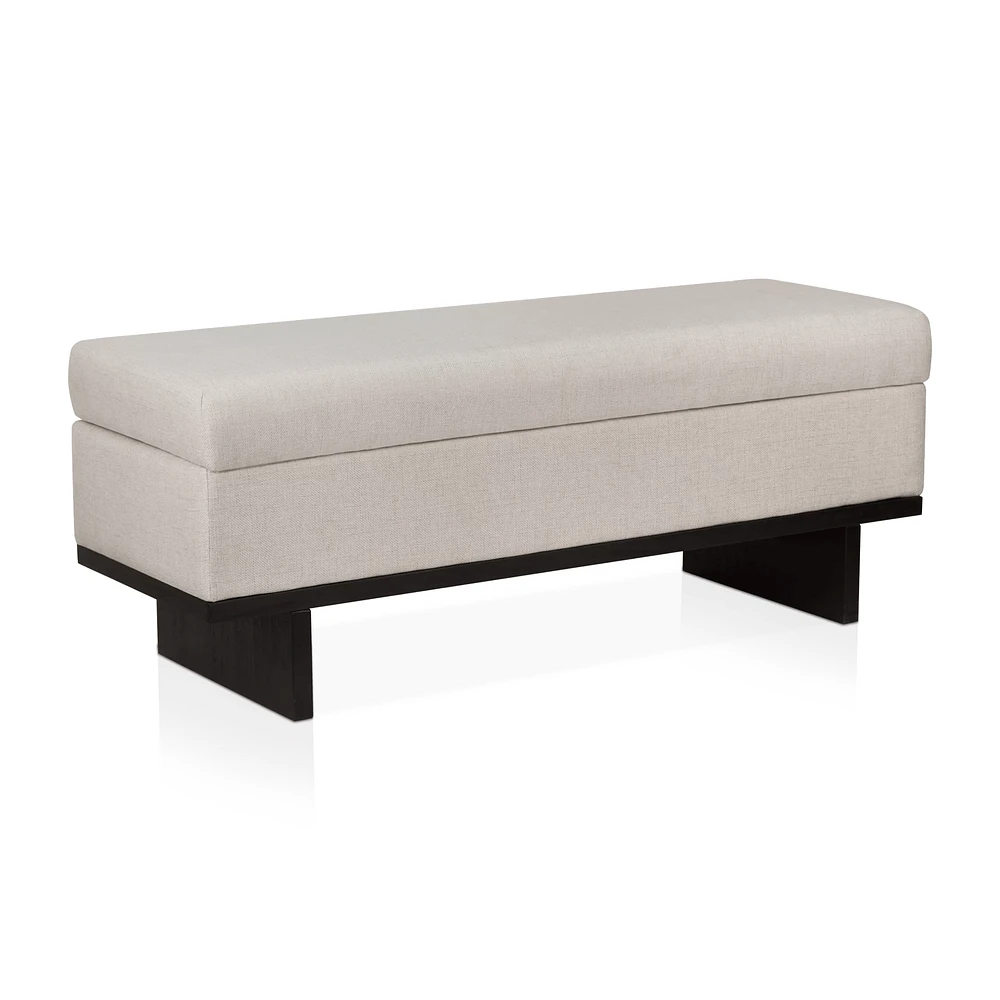 Fabric and Veneer Storage Bench