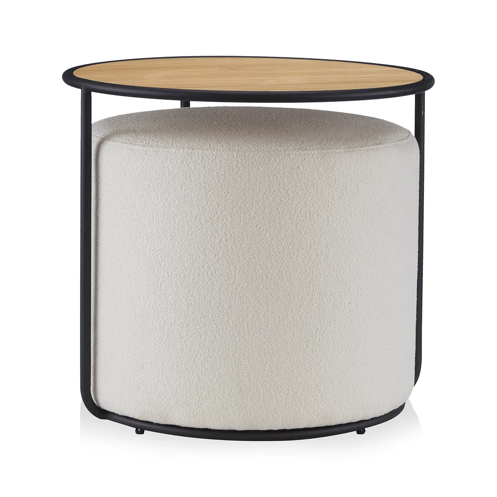 Side Table with Ottoman