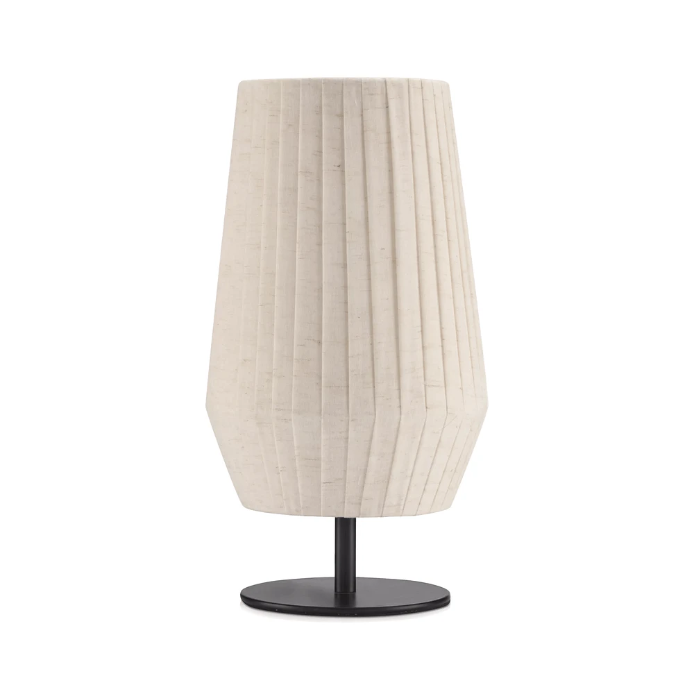 Linen Table Lamp with Metal Base