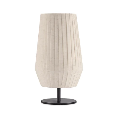 Linen Table Lamp with Metal Base