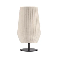Linen Table Lamp with Metal Base