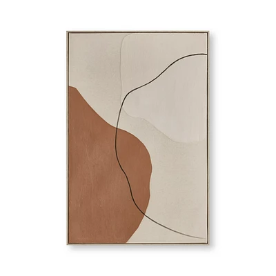 2-Tone Oval Abstract Painted Canvas