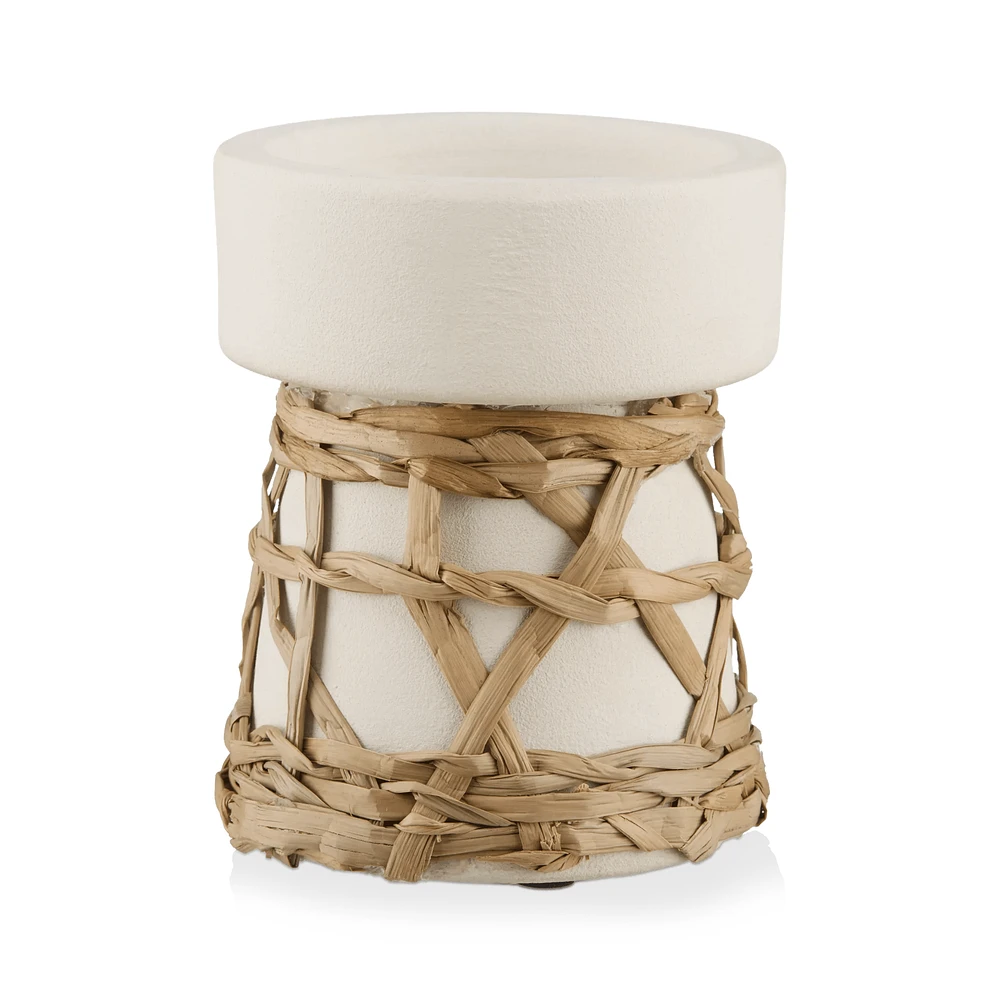 Candle in Ceramic and Rattan