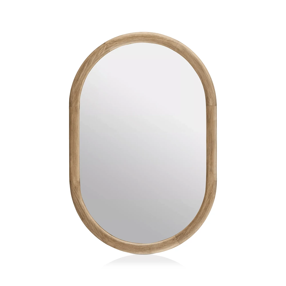 Wood Framed Oval Mirror
