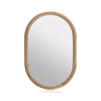 Wood Framed Oval Mirror