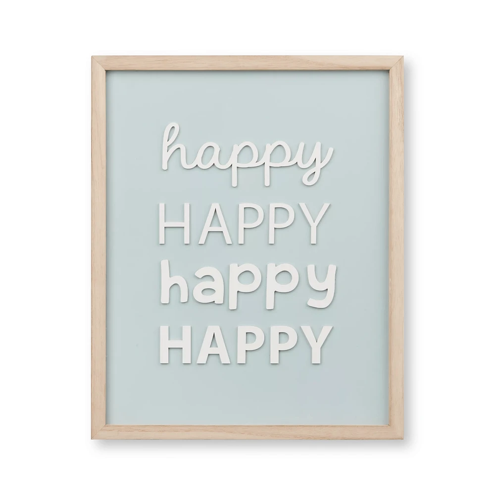 Wall Art with Typography Happy