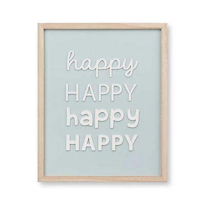 Wall Art with Typography Happy