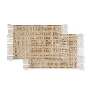 Set of 2 Natural Placemats with Tassels