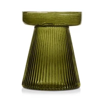 Green Glass Pillar Candleholder
