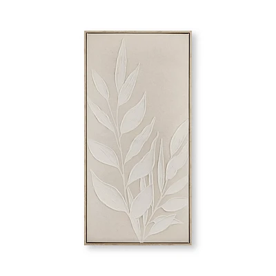White Leaves Framed Art