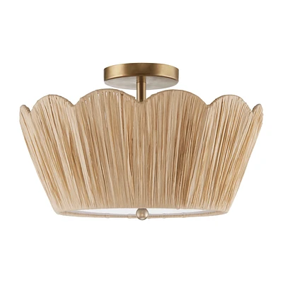 Raffia Scalloped Ceiling Lamp