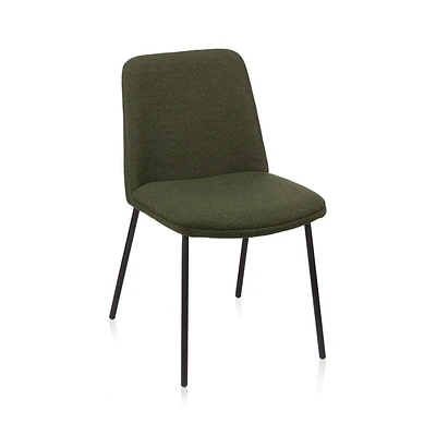 Khaki Fabric and Metal Dining Chair