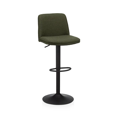 Khaki Fabric and Metal Adjustable Bar Stool