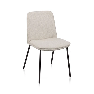 Oatmeal Fabric and Metal Dining Chair