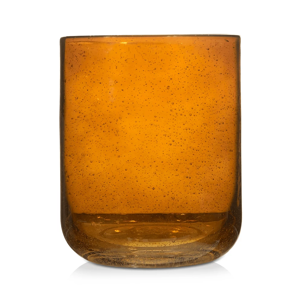 Glass Amber Candle Holder