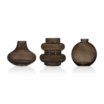 Set of 3 Glass Vases