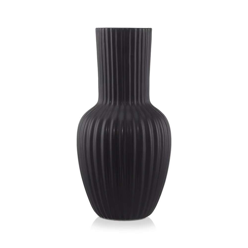 Ribbed Ceramic Table Vase