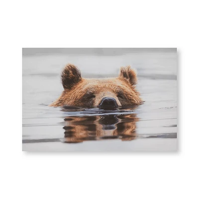 Swimming Bear Printed Canvas