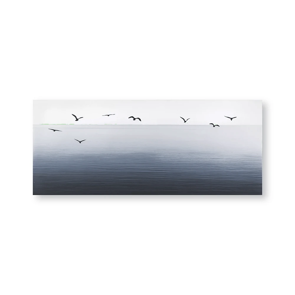Flock of Birds over Water Printed Canvas
