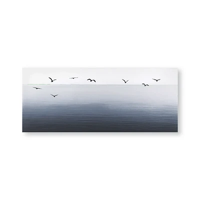 Flock of Birds over Water Printed Canvas