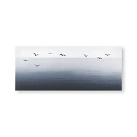 Flock of Birds over Water Printed Canvas