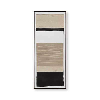 Oil Painted Abstract Lines Framed Art
