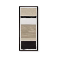 Oil Painted Abstract Lines Framed Art