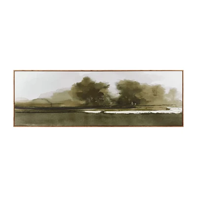Gel-Embellished Watercolor Landscape Framed Art