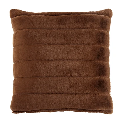 Rust Cougar Faux Fur Throw Pillow