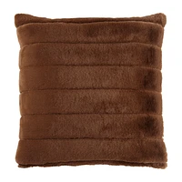 Rust Cougar Faux Fur Throw Pillow
