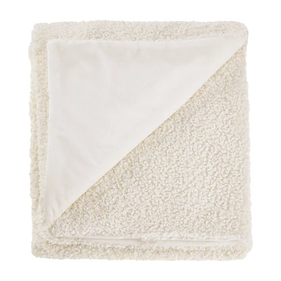 White Doodle Boucle Throw