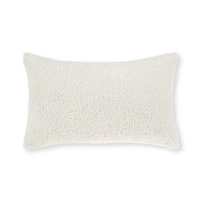 Off White Doodle Boucle Lumbar Throw Pillow