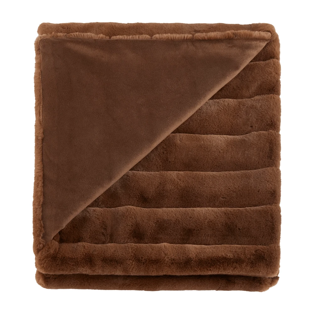 Rust Cougar Faux Fur Throw